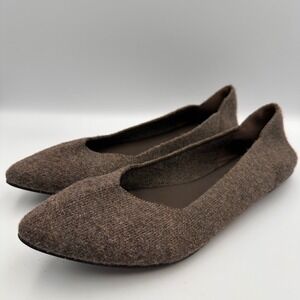 MIA Flyknit Pointed Toe Sweater Knit Flats Brown Balletcore Shoes 10 Unique Rare